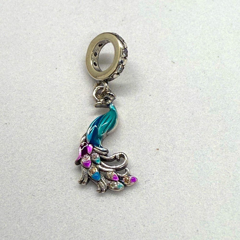 Elegant Peacock Bracelet Charm